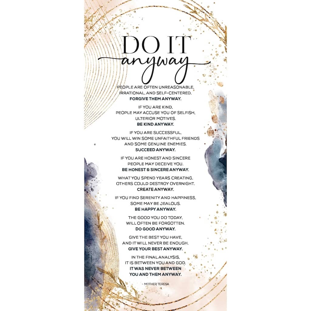 Do It Anyway Wood Plaque 5.5 inches x 12 inches