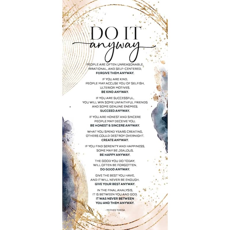 Do It Anyway Wood Plaque 5.5 inches x 12 inches