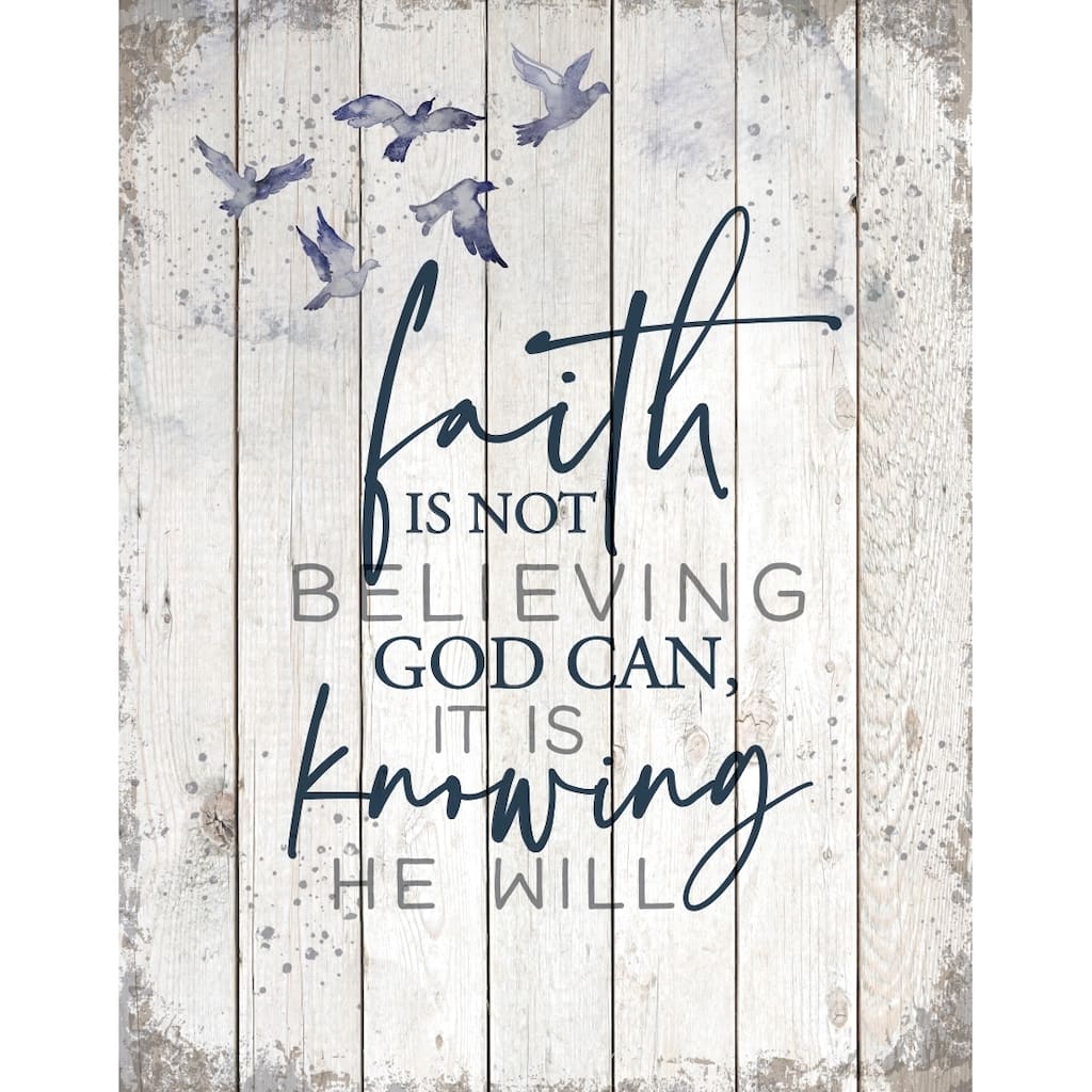 Faith Is Not Wood Plaque 11.75 inches x 15 inches