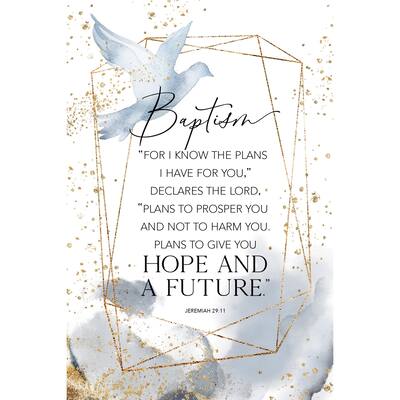 Baptism Wood Plaque with Easel and Hanger 6 inches x 9 inches