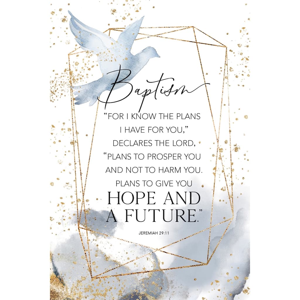 Baptism Wood Plaque with Easel and Hanger 6 inches x 9 inches
