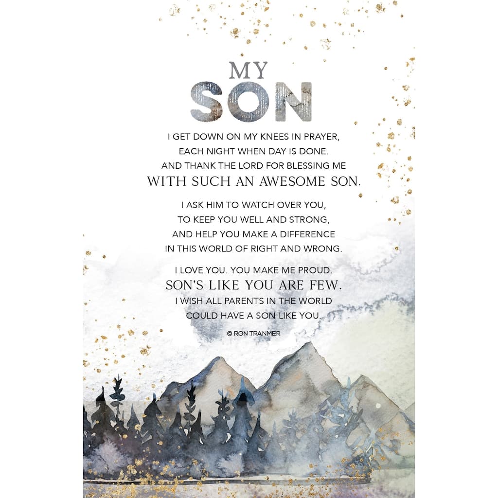 My Son Wood Plaque with Easel and Hanger 6 inches x 9 inches