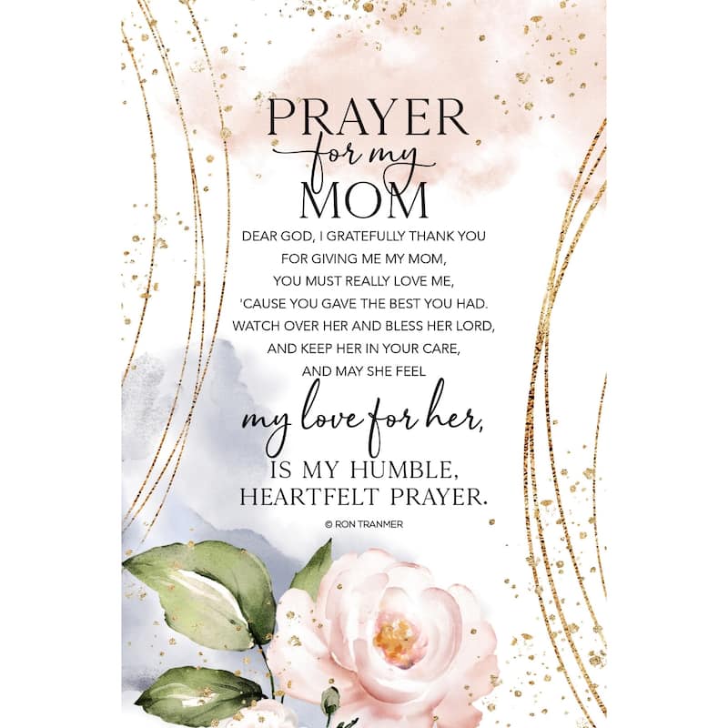 Prayer For My Mom Wood Plaque with Easel and Hanger 6 inches x 9 inches