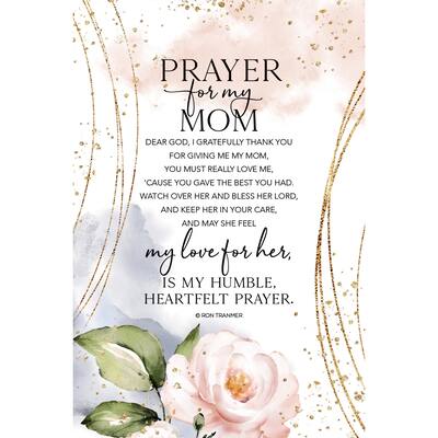 Prayer For My Mom Wood Plaque with Easel and Hanger 6 inches x 9 inches