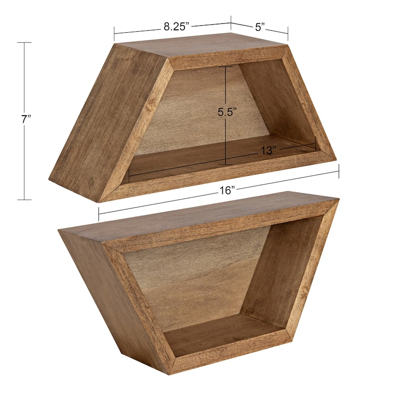Kate and Laurel Camellia Wall Shelf Set, Set of 2 - 2 Piece