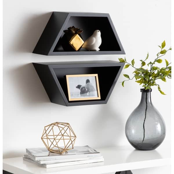 Extra Large Hexagon Floating Shelves Set of 4 - Honeycomb Shelves - Octagon