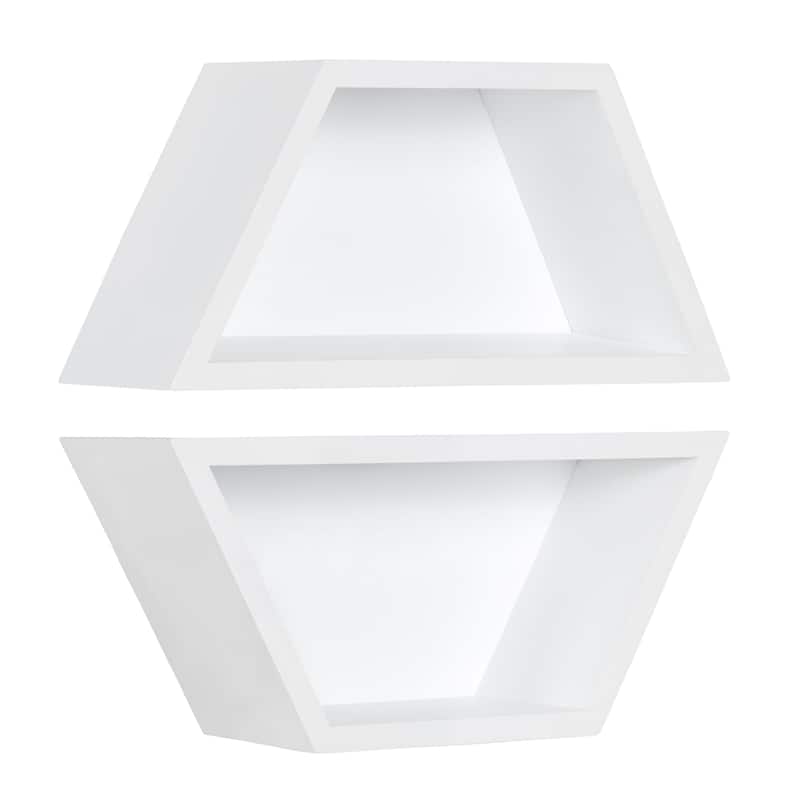 Kate and Laurel Camellia Wall Shelf Set, Set of 2 - 2 Piece - White