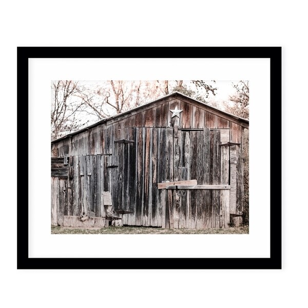 LONE STAR BARN Black Framed Giclee Print By Ann Hudec