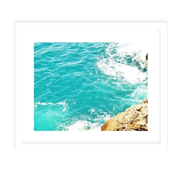 OCEAN CLIFF White Framed Giclee Print By Jolina Anthony