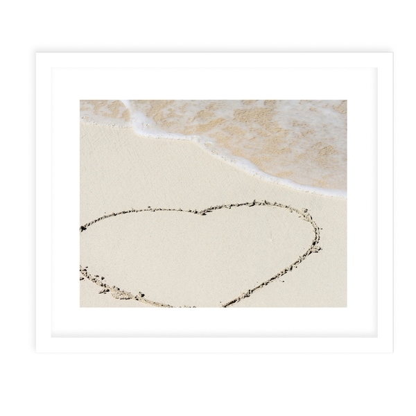 SANDY HEART White Framed Giclee Print By Jolina Anthony