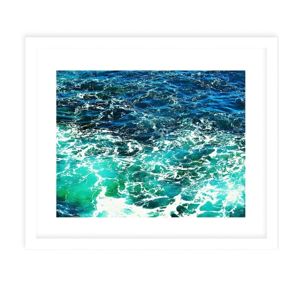 BEACH WAVES SIX White Framed Giclee Print By Jolina Anthony