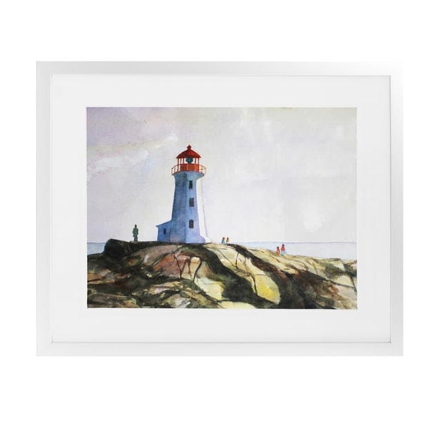 LIGHT HOUSE White Framed Giclee Print By Jayne Conte