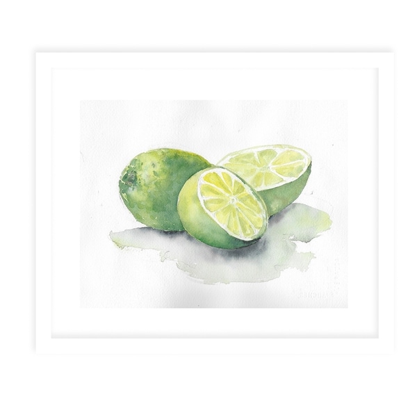 CUT LIMES White Framed Giclee Print By Jayne Conte