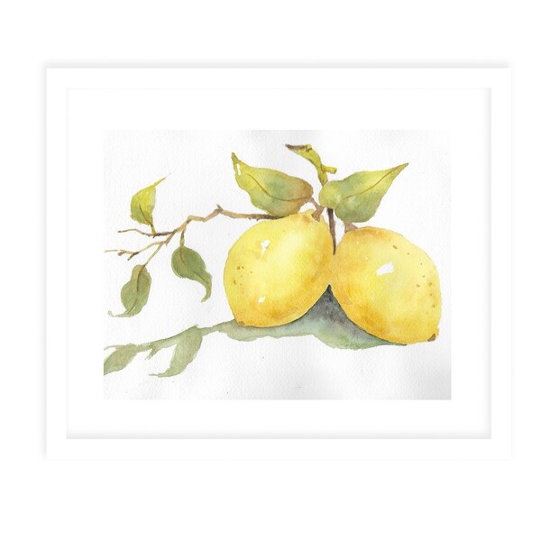 LEMONS White Framed Giclee Print By Jayne Conte