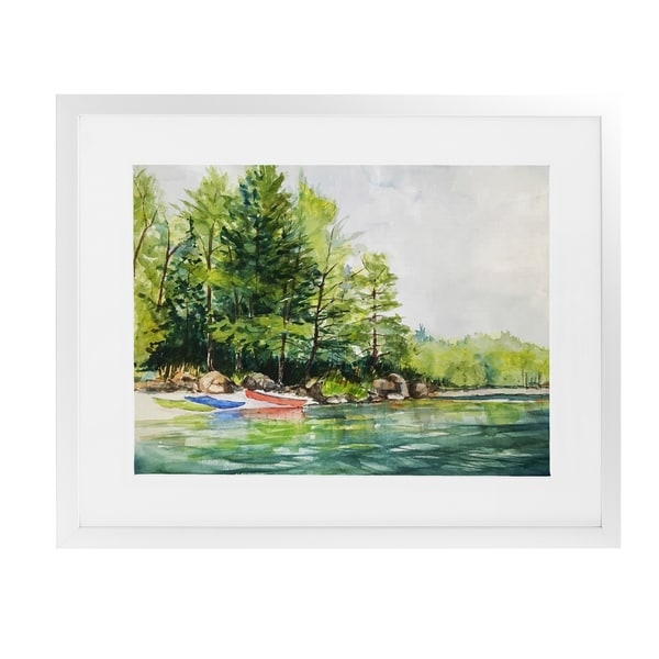 KAYAK LAUNCH White Framed Giclee Print By Jayne Conte