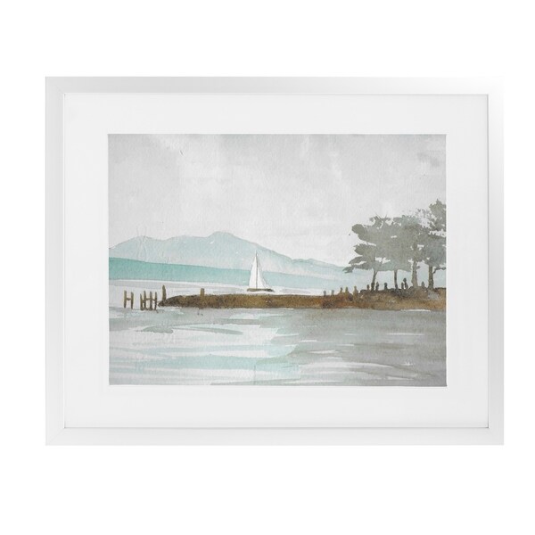 SAIL BOAT White Framed Giclee Print By Jayne Conte