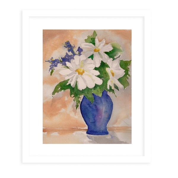 DAISY in VASE White Framed Giclee Print by Kavka Designs. Opens flyout.