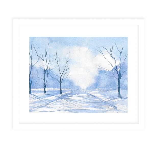 BLUE ROAD White Framed Giclee Print By Jayne Conte