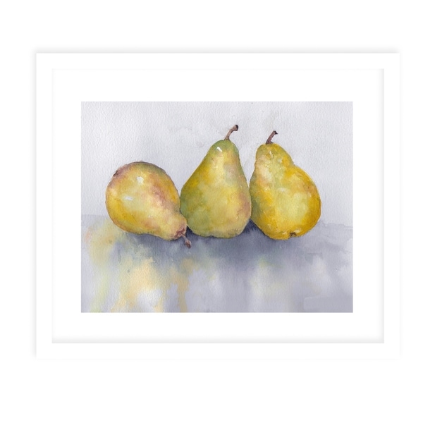 PEARS White Framed Giclee Print By Jayne Conte