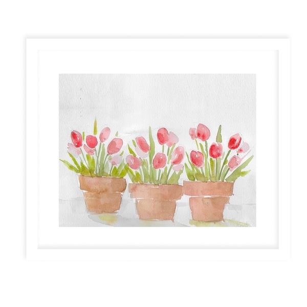 TULIPS POTS White Framed Giclee Print By Jayne Conte