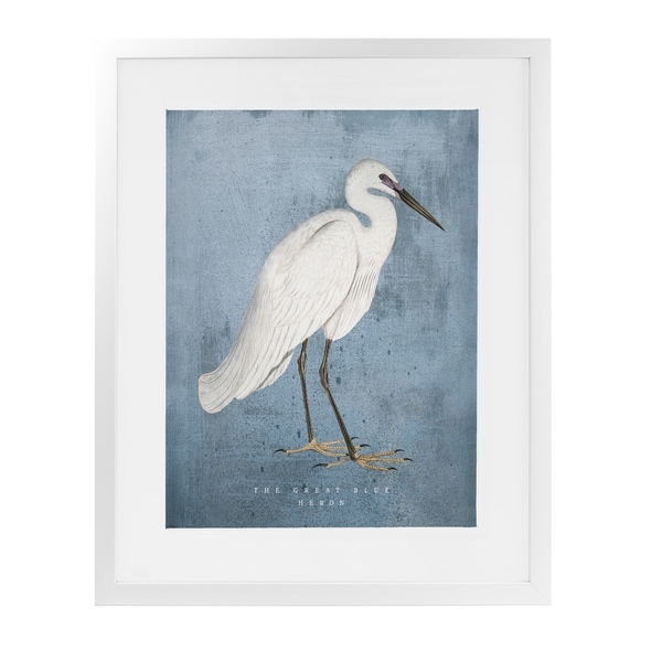 THE GREAT BLUE HERON White Framed Giclee Print By Terri Ellis