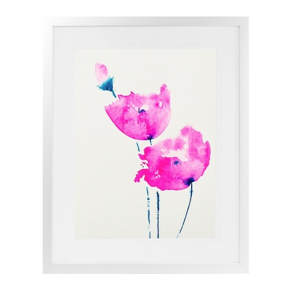 PINK POPPIES White Framed Giclee Print By Zaira Dzhaubaeva
