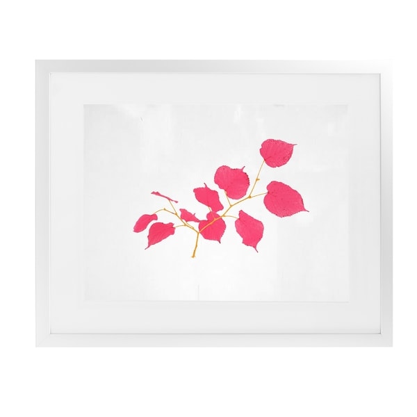 PINK LEAVES White Framed Giclee Print By Terri Ellis