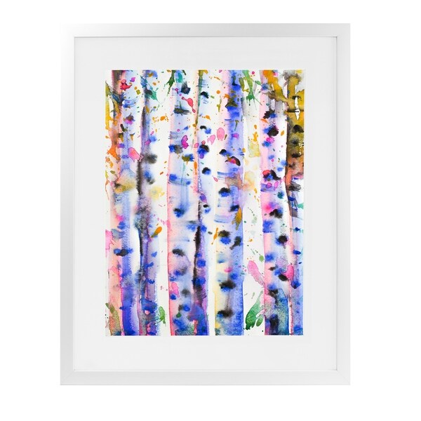BIRCH TREES White Framed Giclee Print By Zaira Dzhaubaeva