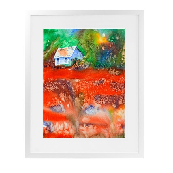 THE HOUSE White Framed Giclee Print By Zaira Dzhaubaeva
