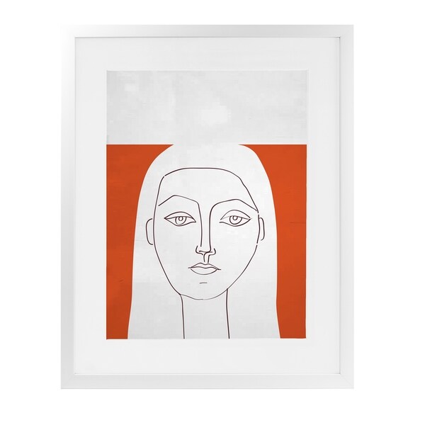 ANGENAULT RED HELEN White Framed Giclee Print By Villa Capri