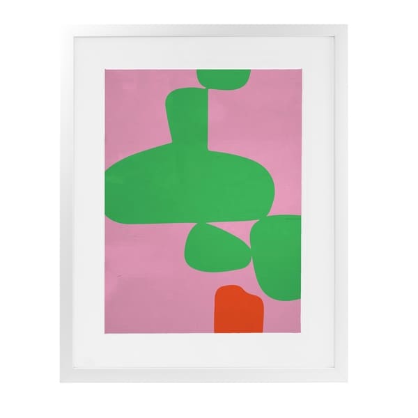ANGENAULT PINK VS GREEN White Framed Giclee Print By Villa Capri