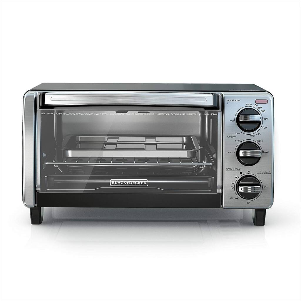 Black & Decker TO1750SB 4-Slice Toaster Oven with Natural Convection - Black