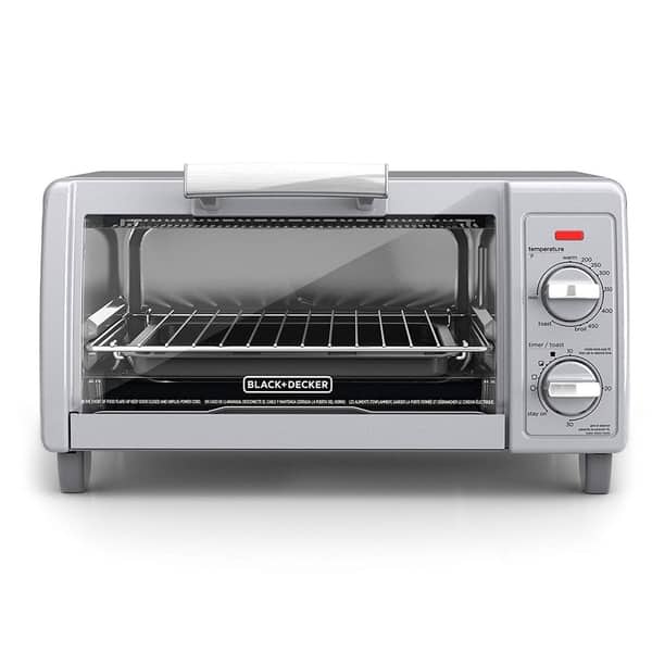 BLACK+DECKER 4-Slice Toaster Oven, Easy Controls, Stainless Steel