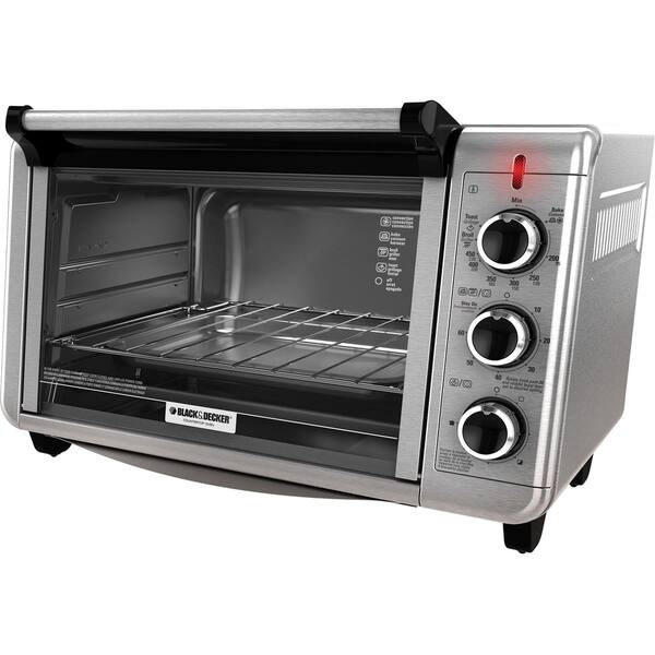 Black & Decker 6-Slice Counter Top Toaster Oven - Silver - Bed