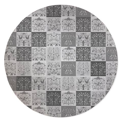 SCANDINAVIAN PATCHWORK GREYSCALE Area Rug by Kavka Designs