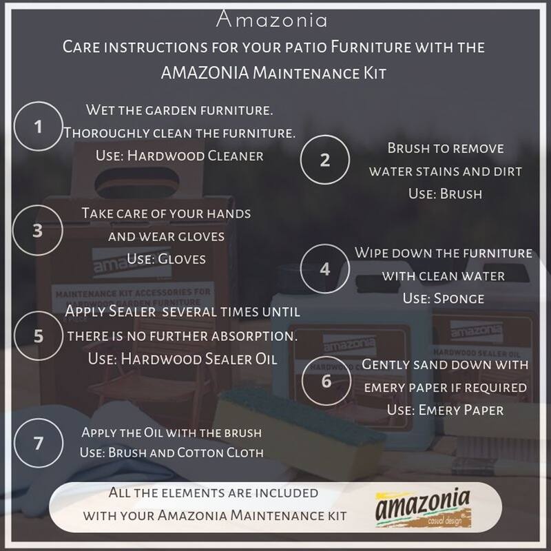 9-piece Teak Finish Table Dining Set with Lazy Susan - 9 Piece