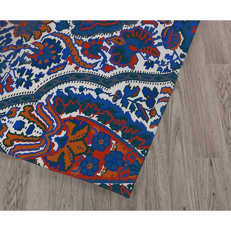 KIRMAN BLUE AND ORANGE Kitchen Mat By Kavka Designs Bed Bath & Beyond