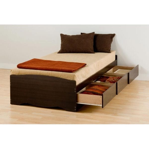 Espresso Twin XL Mates Platform Storage Bed with 3 Drawers