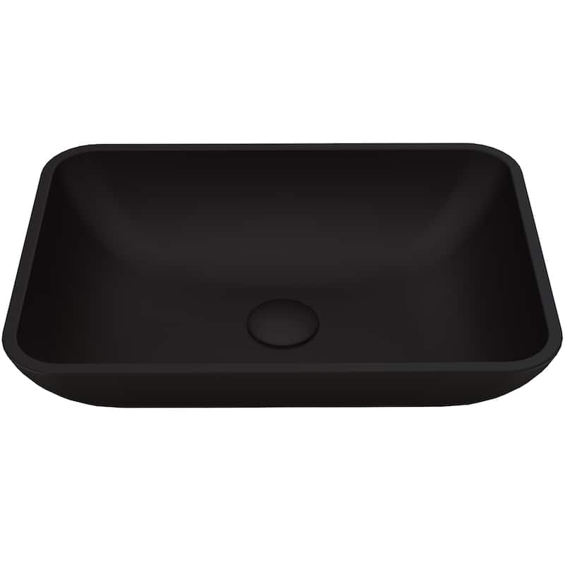 VIGO Sottile 18"L x 13"W x 4"H Glass Rectangular Vessel Bathroom Sink in MatteShell