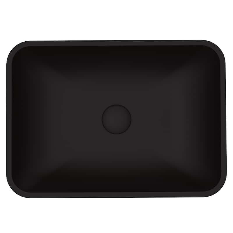 VIGO Sottile 18"L x 13"W x 4"H Glass Rectangular Vessel Bathroom Sink in MatteShell