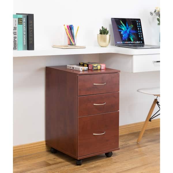 Shop Office File Cabinet 3 Drawer Chest With Rolling Casters