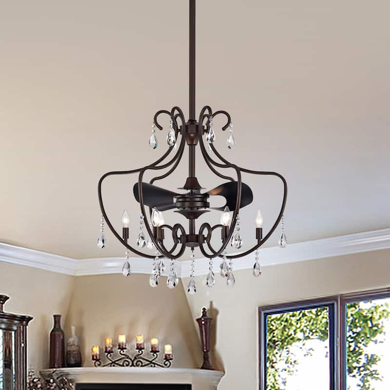 Gracewood Hollow Kahane 31-inch Antique Bronze 3-blade Lighted Ceiling Fan