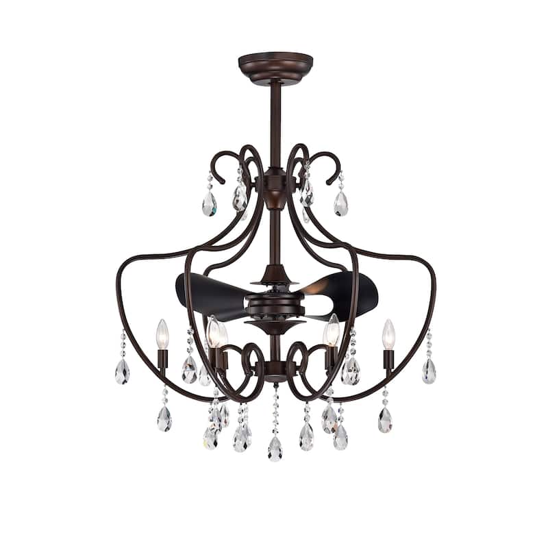 Gracewood Hollow Kahane 31-inch Antique Bronze 3-blade Lighted Ceiling Fan