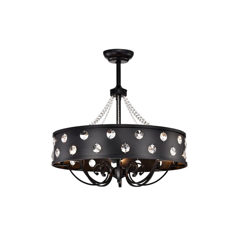Gracewood Hollow 31-inch Matte Black Ceiling Fan Crystal