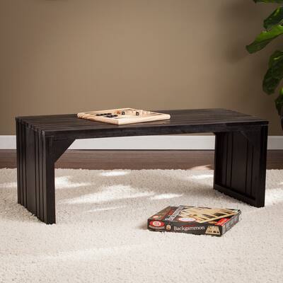 SEI Furniture Stratford Slat Bench Blackened Espresso