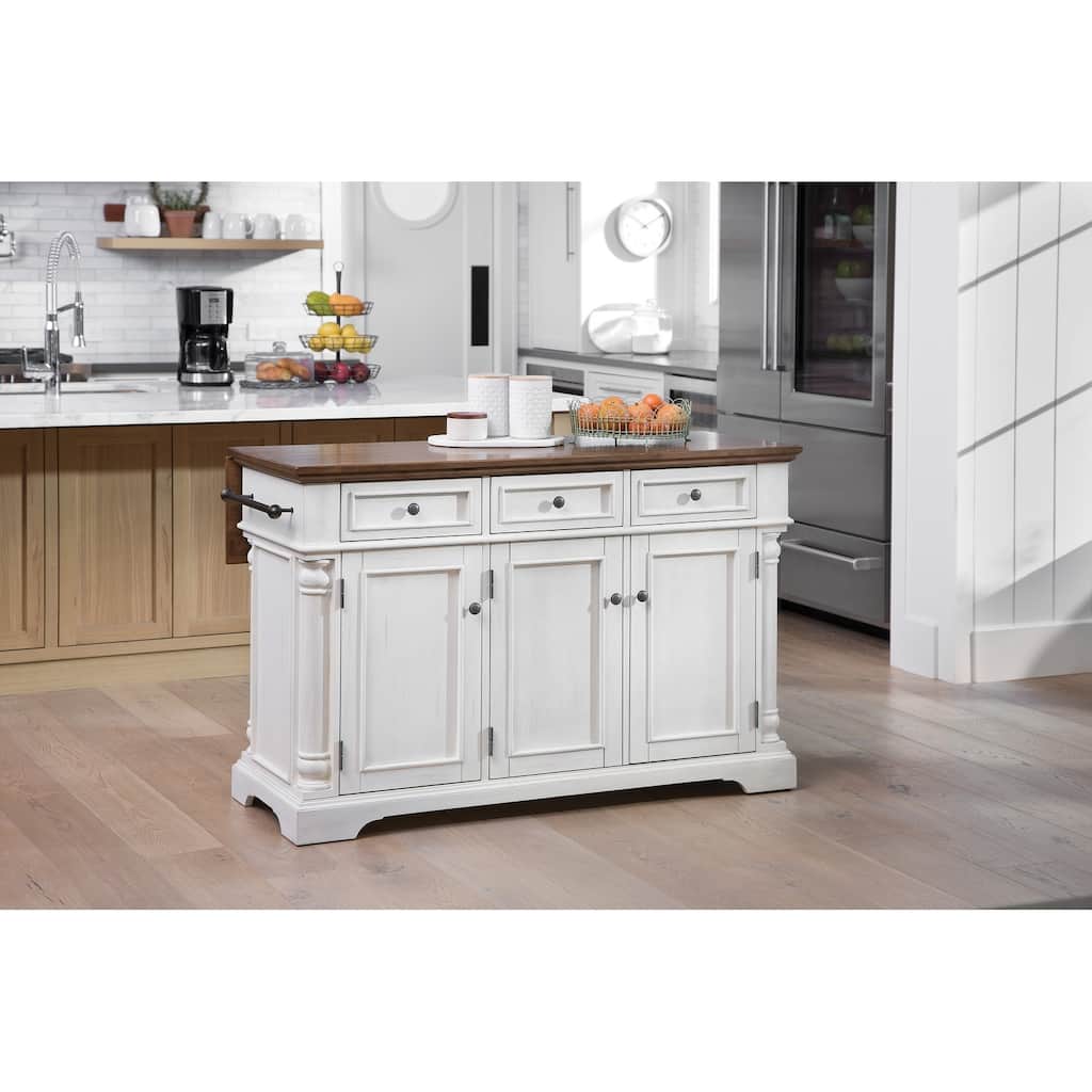 Cocina Kitchen Island with Wood Drop Leaf Top