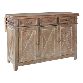 The Gray Barn  April Cottage Kitchen Island with Wood Drop Leaf Top
