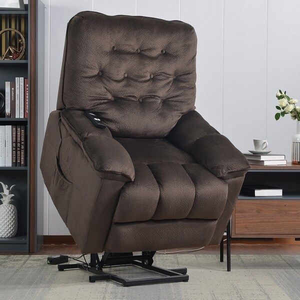 Type 3 Designs Power Lift Soft Fabric Upholstery Recliner Living Room Sofa Chair with Remote
