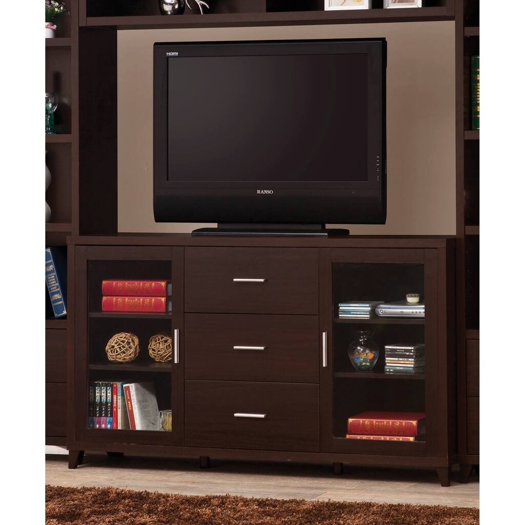 Nyler Cappuccino 3-drawer Rectangular TV Console
