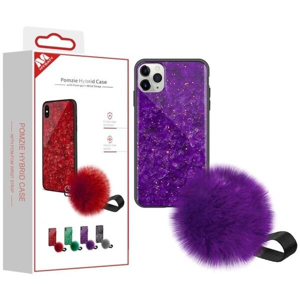 Insten Pomzie Hybrid W Pom Pom Wrist Strap Purple Amethyst Hard Plastic Tpu Cover Case For Apple Iphone 11 Pro Purple Overstock